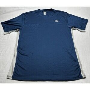 North Face Shirt Adult Mens Vapor Wick Navy Blue Crew Neck Lightweight *READ